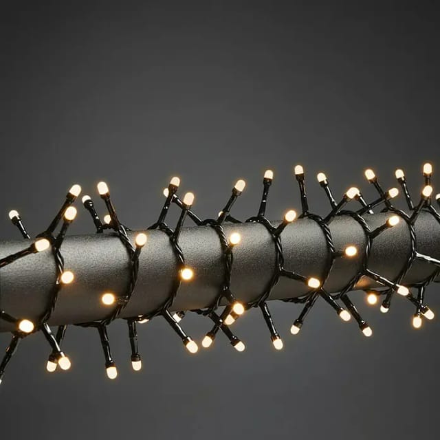 Konstsmide Außenlichterkette, gefrostet, Stecker, schwarz