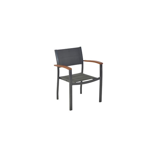 MERXX Gartenmöbelset »Paxos«, 7-tlg., stapelbar, Aluminium/Textil/Akazie - grau