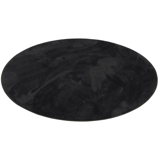 Pergamon Luxus Super Soft Hochflor Teppich Melia Rund Schwarz 200x200cm
