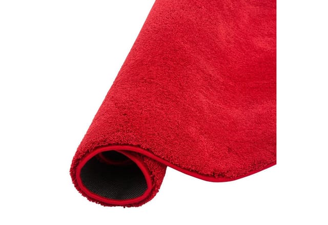 Pergamon Luxus Super Soft Hochflor Teppich Silky Rund Weinrot 120x120cm