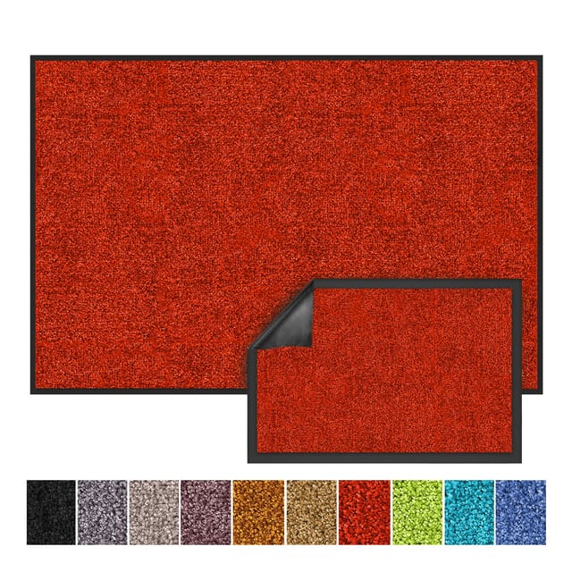 Karat Schmutzfangmatte Rhine - Sauberlaufmatte Fußmatte Türvorleger / 90 x 600 cm Rot