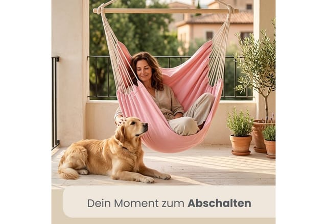 AMANKA XXL-Hängesessel bis 150 kg Belastbar 185 x 130 cm Rosa