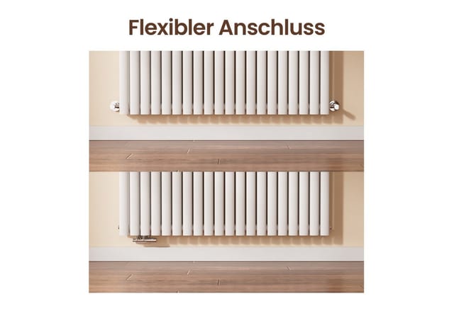 Emke Heizkörper Oval Röhrenheizkörper für Warmwasserbetrieb 120x60cm 1828W Weiß Doppellagig Paneelheizkörper