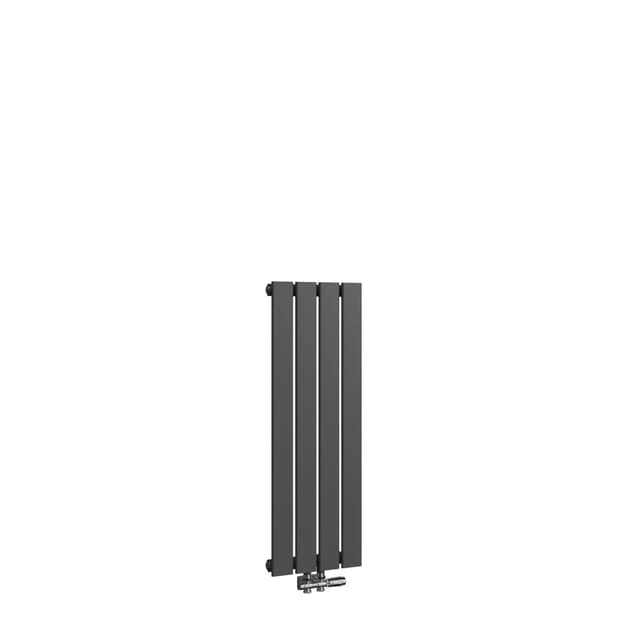 Emke Heizkörper 90x30cm 403W Schwarz Flach Heizkörper Einlagig Paneelheizkörper Vertikal Mittelanschluss