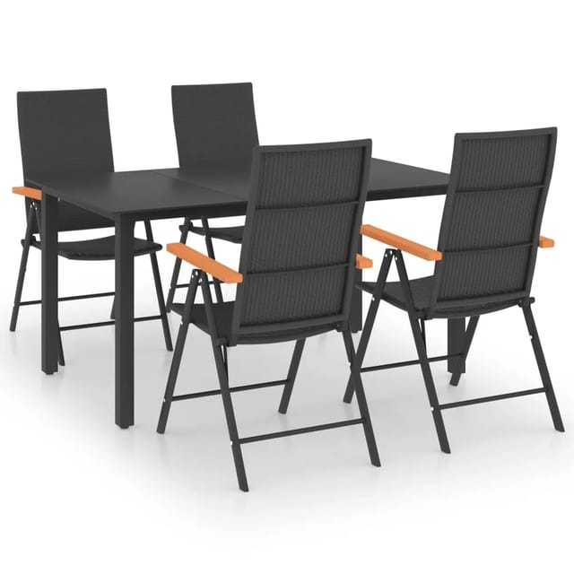 vidaXL 5-tlg Garten-Essgruppe Schwarz und Braun Modell 4