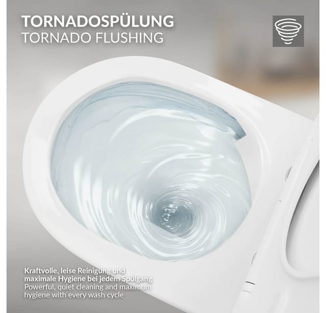 LuxeBath Wand Hänge WC Spülrandlos Weiß Tiefspüler Keramik Hänge WC Lang 54 cm