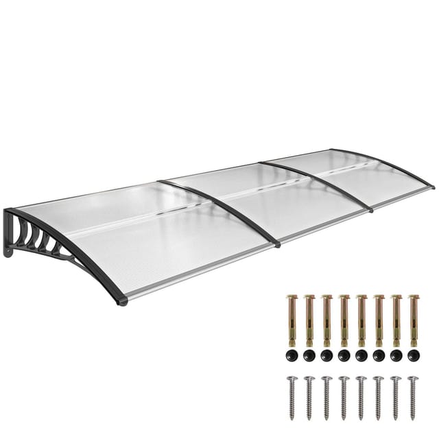 Outsunny Vordach Überdachung 90 x 295 cm mit UV-Schutz aus Polycarbona Weiß
