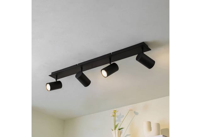 Lindby Strahler Joffrey 9627884 Modern in Schwarz aus Metall 4-flammig GU10 Wohnzimmerleuchte