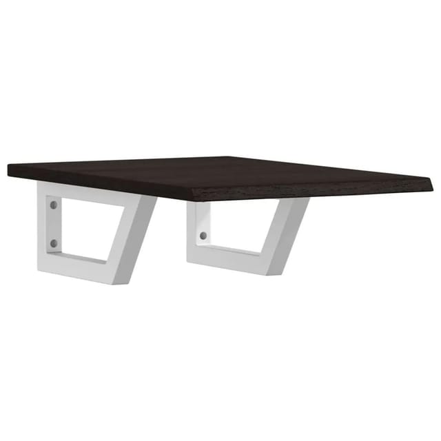 vidaXL Waschtischplatte mit Halterung Stahl und Massivholz Eiche 3302578
