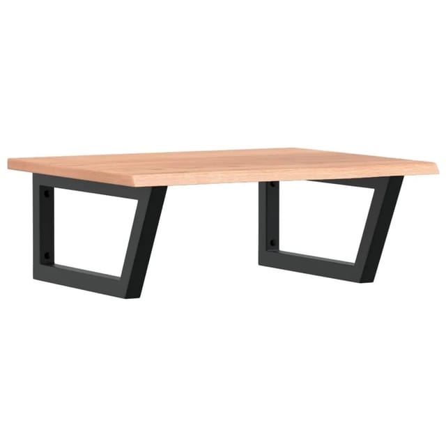 vidaXL Waschtischplatte mit Halterung Stahl und Massivholz Eiche 3302607