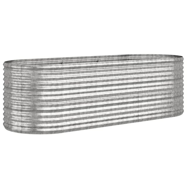 vidaXL Hochbeet Verzinkter Stahl 224x80x68 cm Silbern 318957