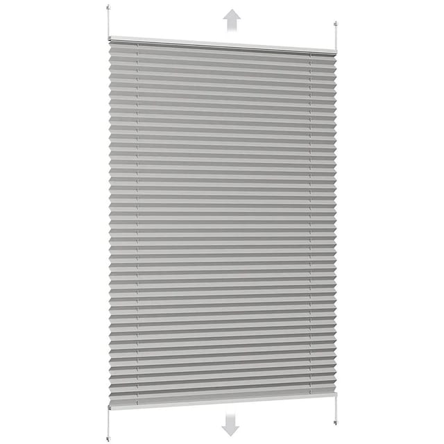 Sekey Plissee Faltrollo Klemmfix ohne Bohren Silbergrau 90x100cm