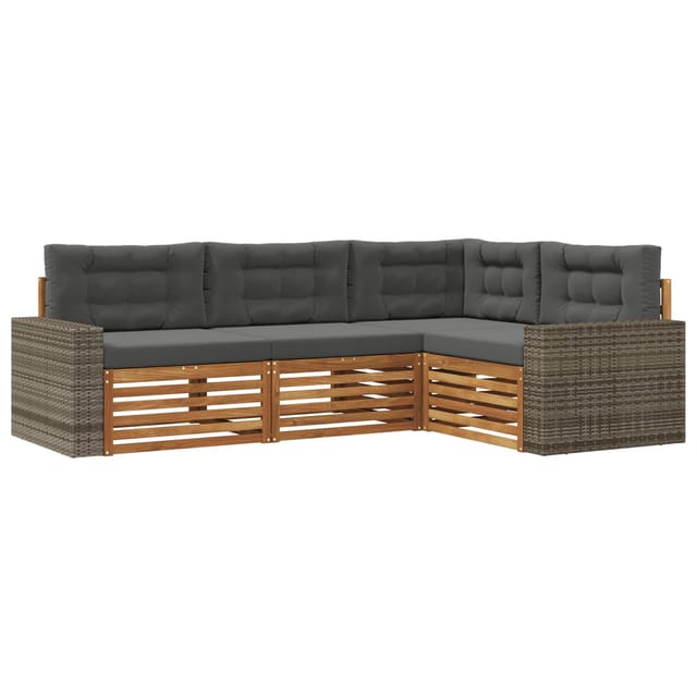 vidaXL Outdoor-Sofagarnitur 4 Stk Natur und Anthrazit 3383310