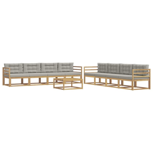 vidaXL Outdoor-Sofagarnitur 9 Stk Weiß und Hellgrau 79 x 79 x 37 cm 3386220