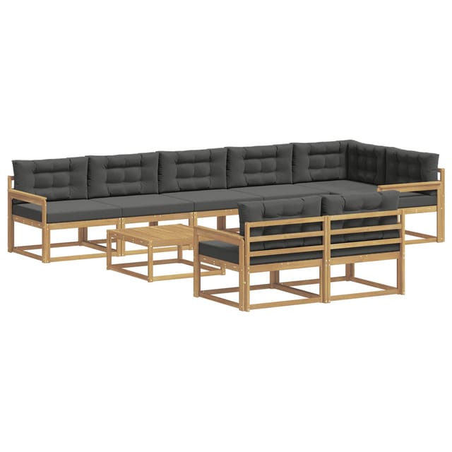 vidaXL Outdoor-Sofagarnitur 9 Stk Weiß und Anthrazit 79 x 79 x 37 cm 3386646