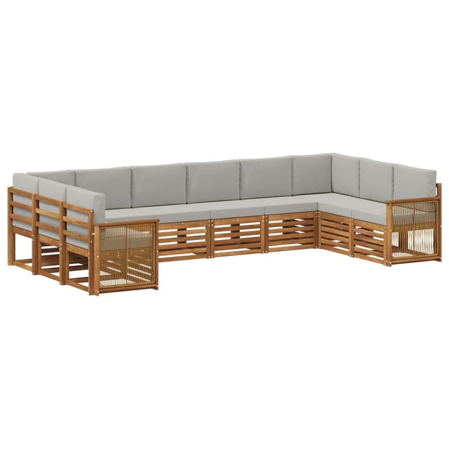 vidaXL Ecksofa Set mit Kissen 7 Stk Natur und Hellgrau 3384897
