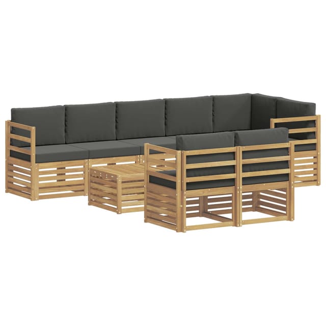 vidaXL Outdoor-Sofagarnitur 8 Stk Weiß und Anthrazit 59 x 59 x 37 cm 3392057