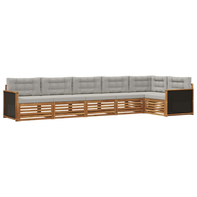 vidaXL Outdoor-Sofagarnitur 6 Stk Natur und Hellgrau 3383404