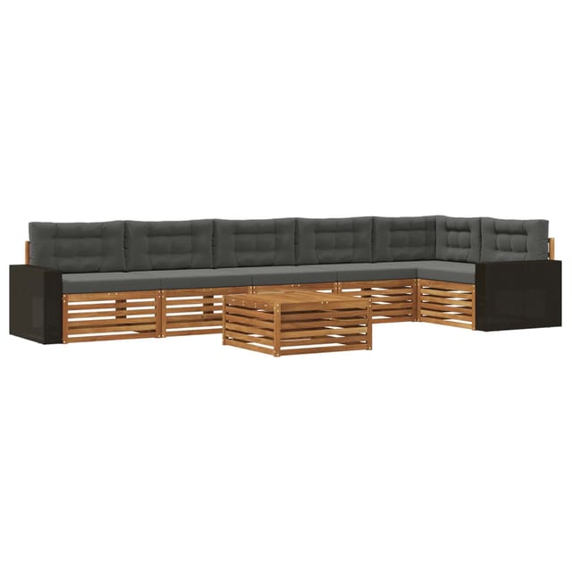 vidaXL Outdoor-Sofagarnitur 7 Stk Natur und Anthrazit 79 x 79 x 37 cm 3383455
