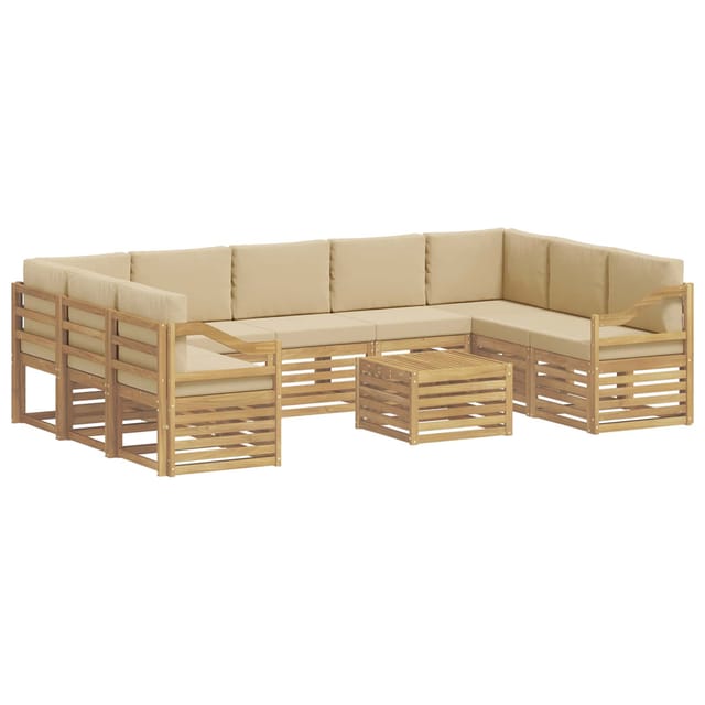 vidaXL Sofagarnituren 10 Stk Weiß und Beige 59 x 59 x 37 cm Polyester 3392563