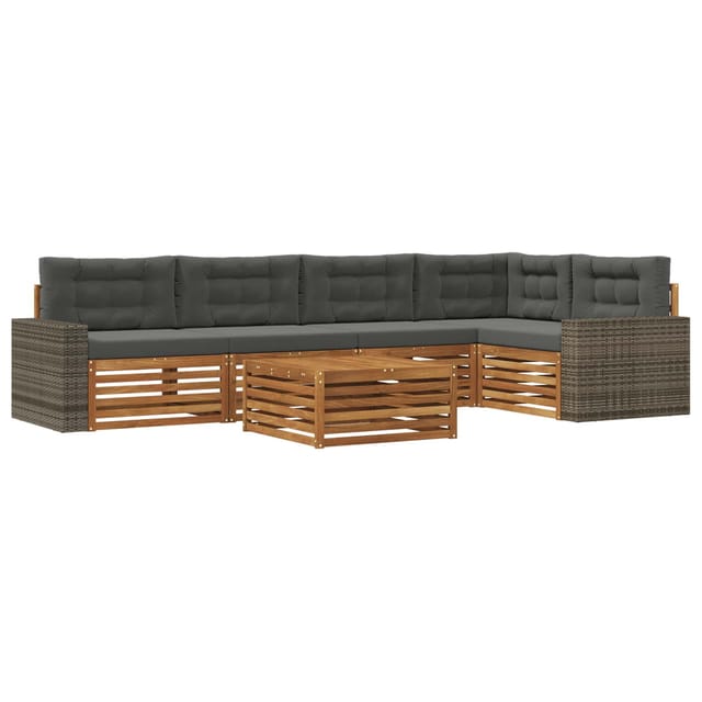 vidaXL Outdoor-Sofagarnitur 6 Stk Natur und Anthrazit 79 x 79 x 37 cm 3383400