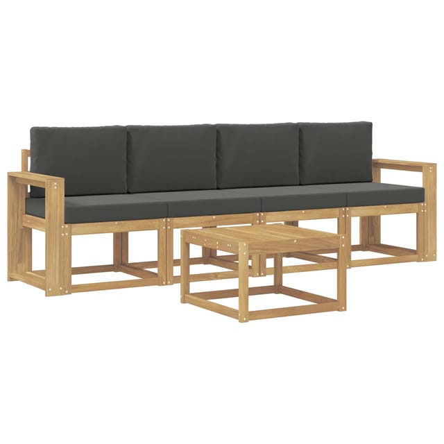 vidaXL Outdoor-Sofagarnitur mit Kissen 5 Stk Weiß und Anthrazit 3387216