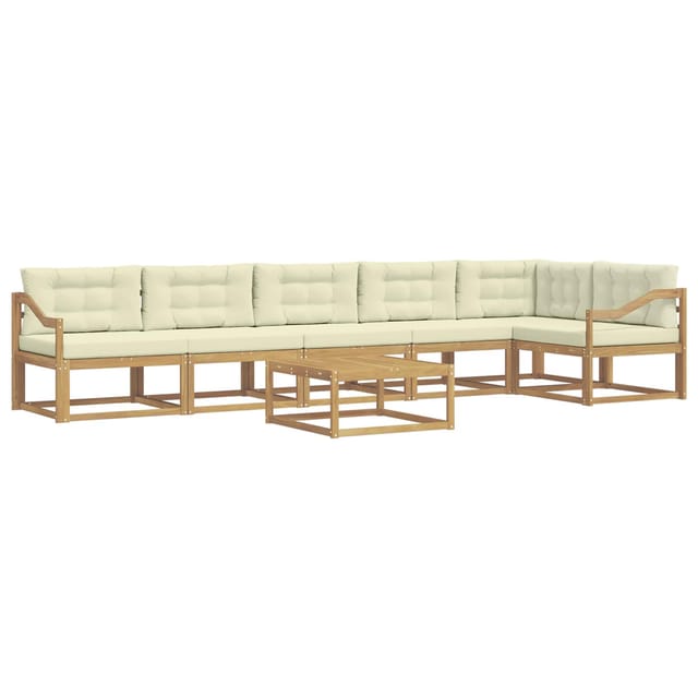 vidaXL Outdoor-Sofagarnitur 7 Stk Weiß und Creme 79 x 79 x 37 cm 3386564
