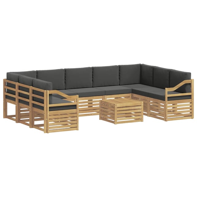 vidaXL Outdoor-Sofagarnitur 8 Stk Weiß und Anthrazit 59 x 59 x 37 cm 3392562
