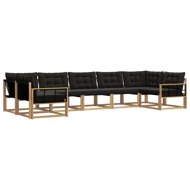 vidaXL Outdoor-Sofagarnitur mit Kissen 7 Stk Weiß und Schwarz 3389050