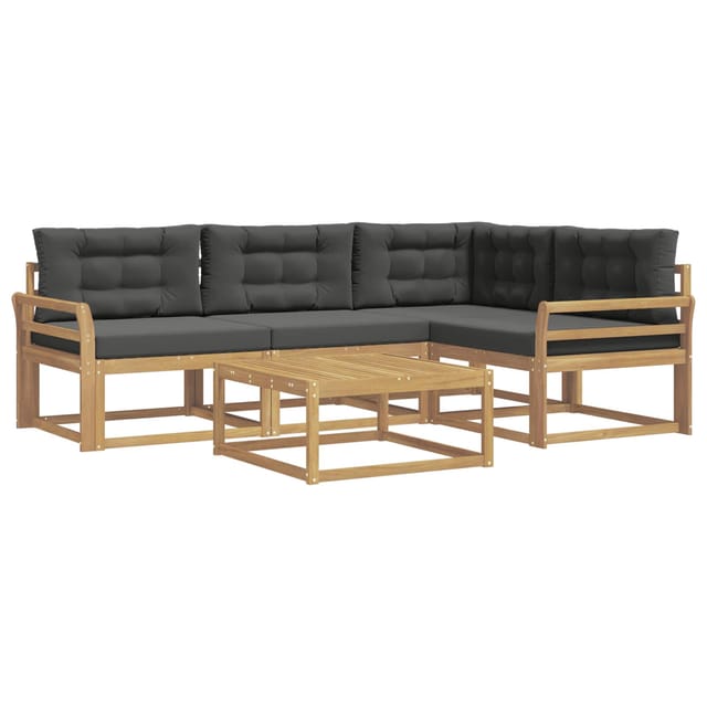 vidaXL Outdoor-Sofagarnitur 5 Stk Weiß und Anthrazit 79 x 79 x 37 cm 3386411