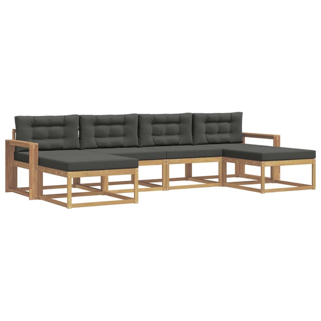 vidaXL Outdoor-Sofagarnitur mit Kissen 6 Stk Weiß und Anthrazit 3386836