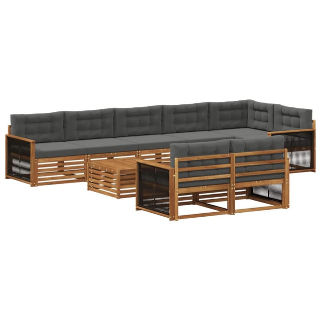vidaXL Outdoor-Sofagarnitur mit Kissen 9 Stk 3383535