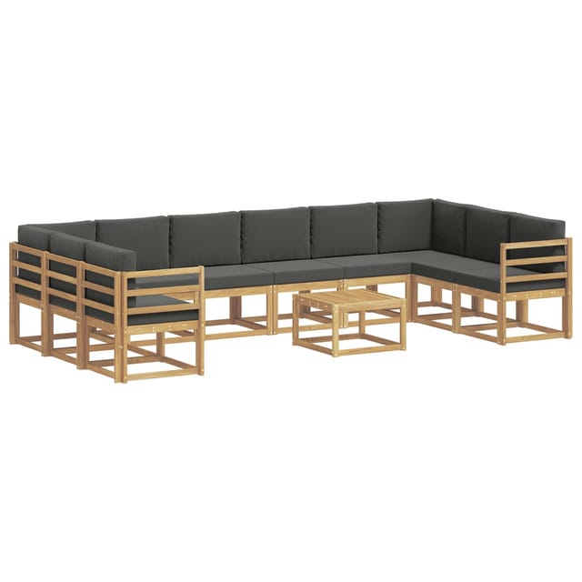vidaXL Outdoor-Sofagarnitur mit Kissen 11 Stk Weiß und Anthrazit 3388311