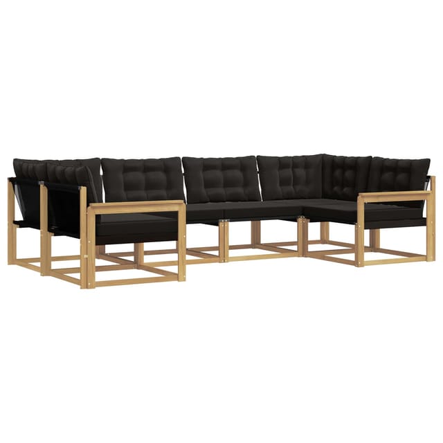 vidaXL Outdoor-Sofagarnitur mit Kissen 6 Stk Weiß und Schwarz 3389014
