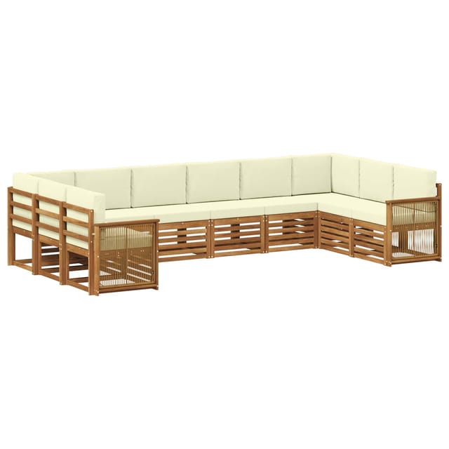 vidaXL Ecksofa Set mit Kissen 7 Stk Natur und Creme 3384896