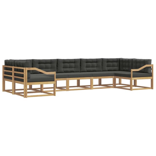 vidaXL Outdoor-Sofagarnitur mit Kissen 7 Stk Weiß und Anthrazit 3386986
