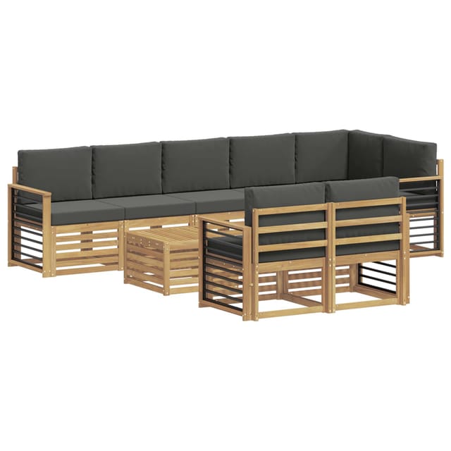 vidaXL Outdoor-Sofagarnitur 8 Stk Weiß und Anthrazit 59 x 59 x 37 cm 3392087