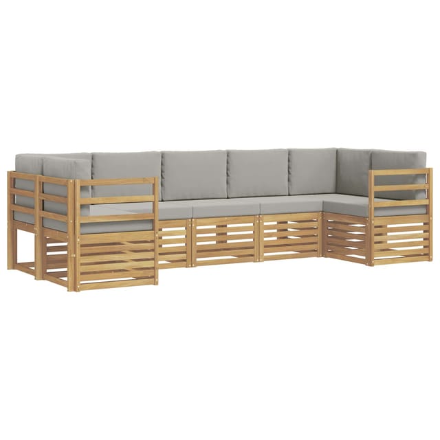 vidaXL Ecksofa Set 7 Stk Weiß und Hellgrau 304 x 126,5 x 73 cm 3392416