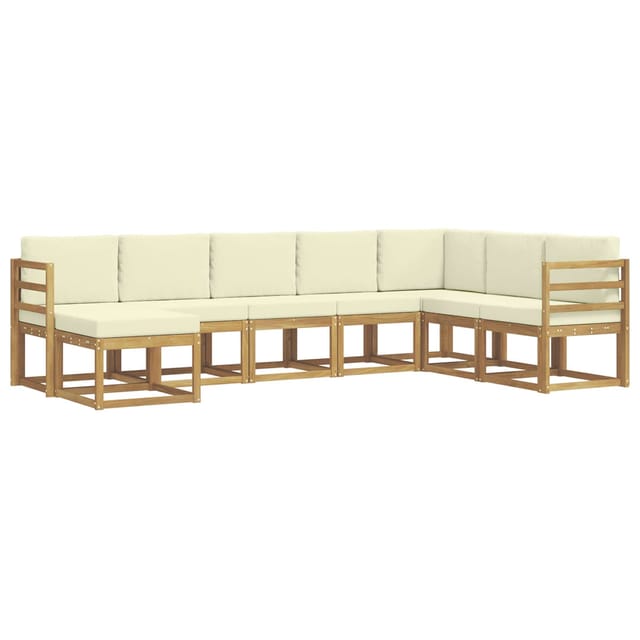 vidaXL Outdoor-Sofagarnitur mit Kissen 8 Stk Weiß und Creme 3388034