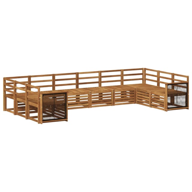 vidaXL Ecksofa Set 7 Stk Natur Massivholz Akazie 3384890