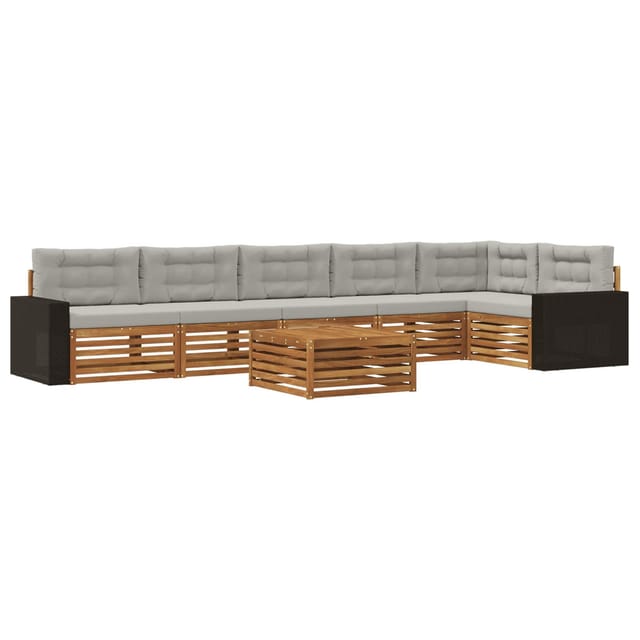 vidaXL Outdoor-Sofagarnitur 7 Stk Natur und Hellgrau 3383454