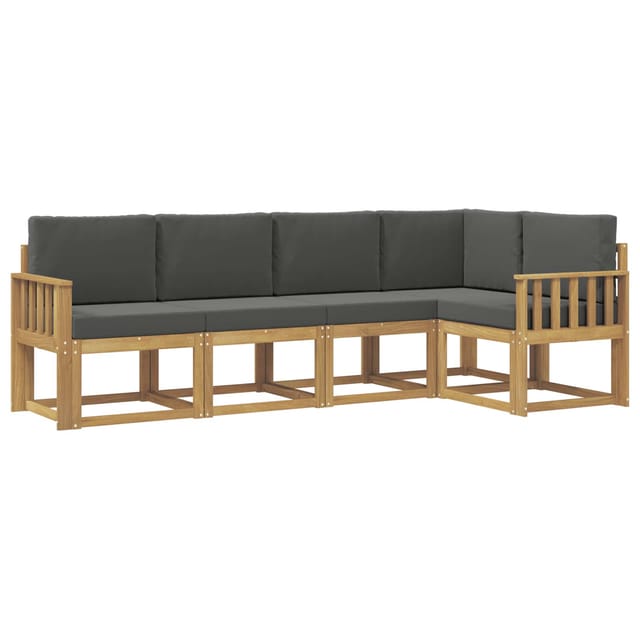 vidaXL Outdoor-Sofagarnitur mit Kissen 5 Stk Weiß und Anthrazit 3387626