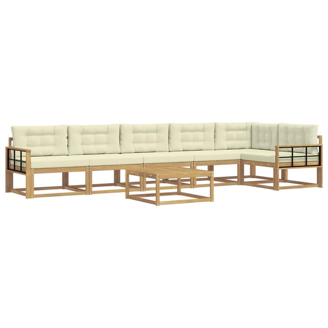 vidaXL Outdoor-Sofagarnitur 7 Stk Weiß und Creme 79 x 79 x 37 cm 3386559