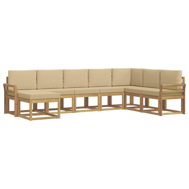 vidaXL Outdoor-Sofagarnitur mit Kissen 8 Stk Weiß und Beige 3388052