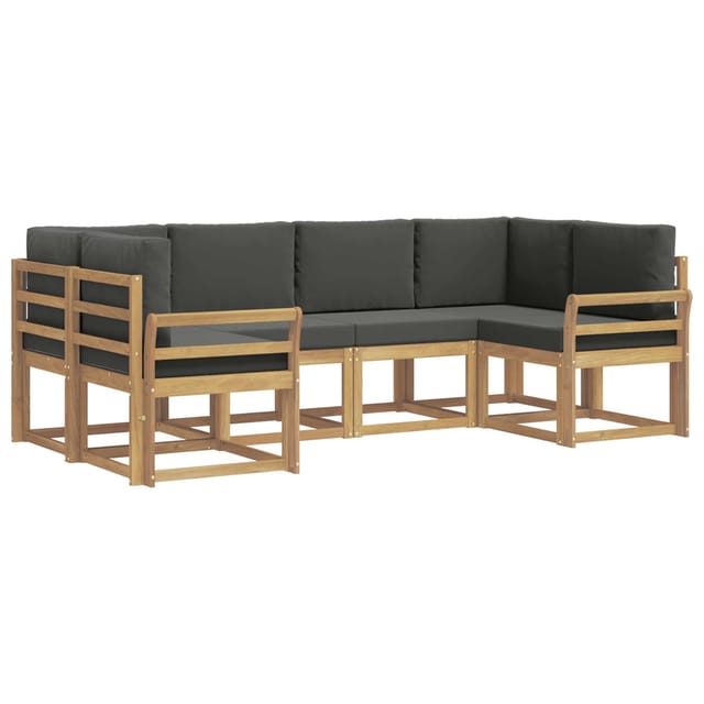 vidaXL Outdoor-Sofagarnitur mit Kissen 6 Stk Weiß und Anthrazit 3388121