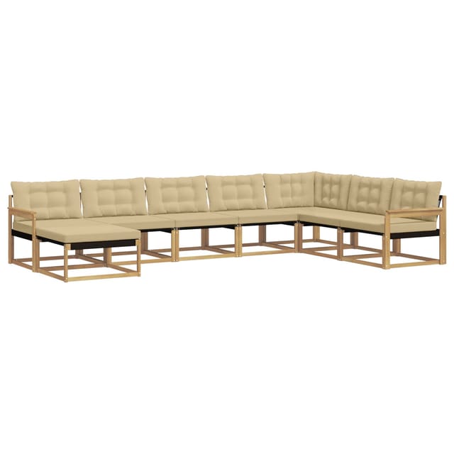 vidaXL Outdoor-Sofagarnitur mit Kissen 8 Stk Weiß und Beige 3388967