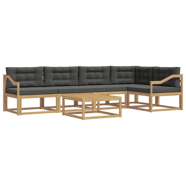 vidaXL Outdoor-Sofagarnitur 6 Stk Weiß und Anthrazit 79 x 79 x 37 cm 3386496
