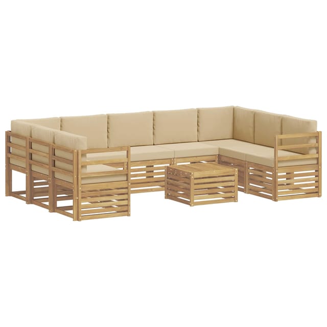 vidaXL Sofagarnituren 10 Stk Weiß und Beige 59 x 59 x 37 cm Polyester 3392528