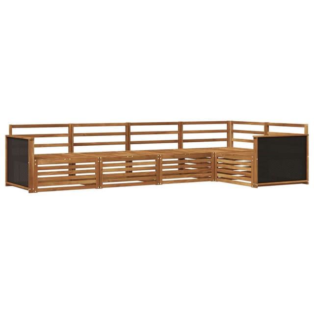vidaXL Outdoor-Sofagarnitur 5 Stk Natur 323 x 164,5 x 73 cm 3383342