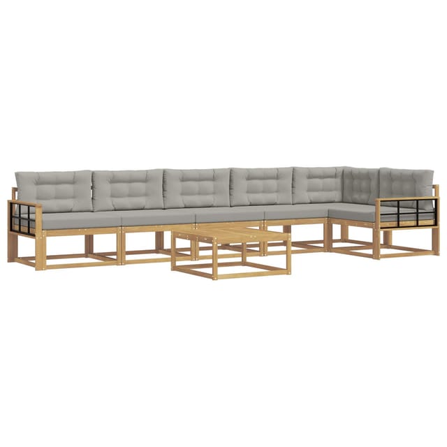 vidaXL Outdoor-Sofagarnitur 7 Stk Weiß und Hellgrau 79 x 79 x 37 cm 3386560